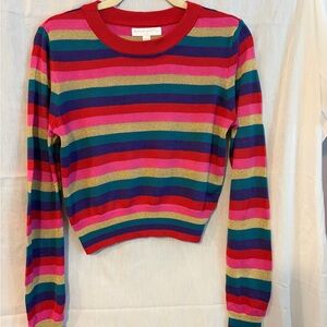 Spiritual Gangster Multicolor Striped Long Sleeve Top, M